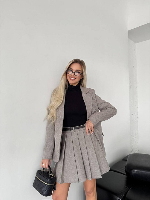 Женский стильный классический костюм двойка  кашемир + подкладка Шоколад, 44 Одесса - изображение 6