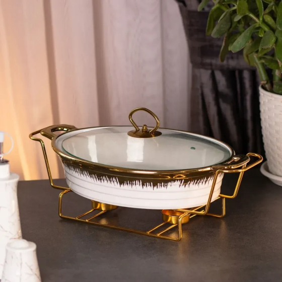 Фарфоровий мармит для страв 1.5 л 35х22.5 см Київ