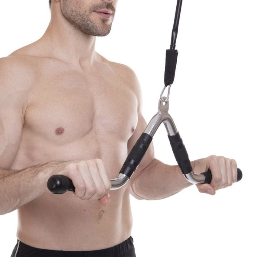 Ручка для тяги York Fitness V-подібна багатофункціональна з гумовими рукоятками, хром Київ - фото 10