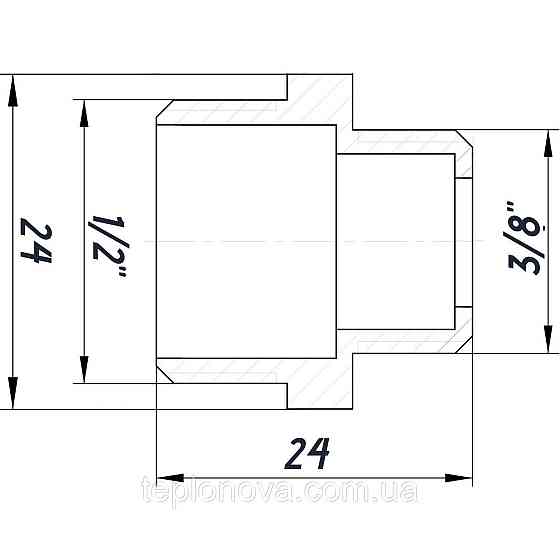 Ніпель редукційний 1/2"х3/8 НН нікельований під прокладку NN322G OPTIMUM Чернівці