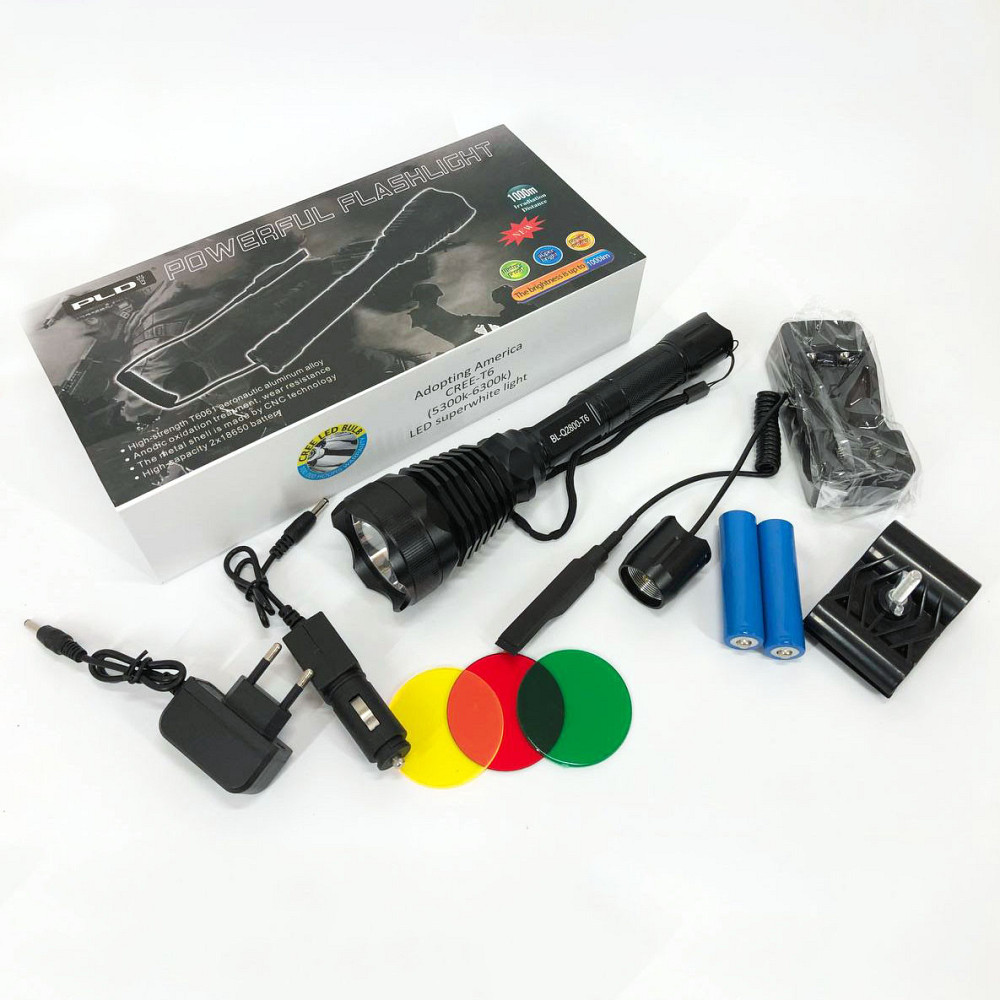 Тактичний ліхтар ручний Police Q2800-T6, Потужні ліхтарики, Ліхтар для GA-167 домашніх потреб Київ - фото 9