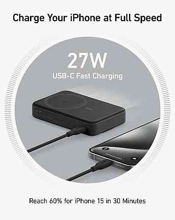 Універсальна мобільна батарея Anker MagGo 10000 mAh 27 W Black (A1654G11) ( 14413 ) Харьков
