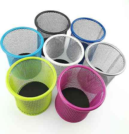 Органайзер для ручок металевий сітчастий 91 мм круглий чорний підставка для канцелярії Київ