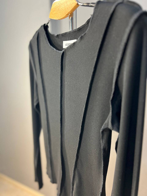 Реглан жіночий ACCORDDREAM 20530 лонгслів вивернуті шви рубчик, чорний, one size Київ - фото 2