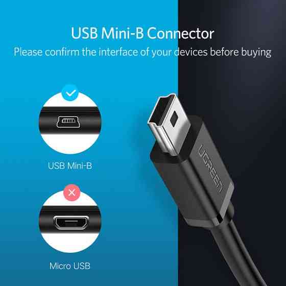 Mini USB OTG кабель-адаптер Ugreen US249 (Чорний, 12см) Николаев