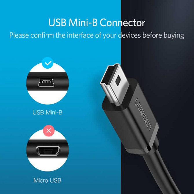 Mini USB OTG кабель-адаптер Ugreen US249 (Чорний, 12см) Николаев - изображение 6