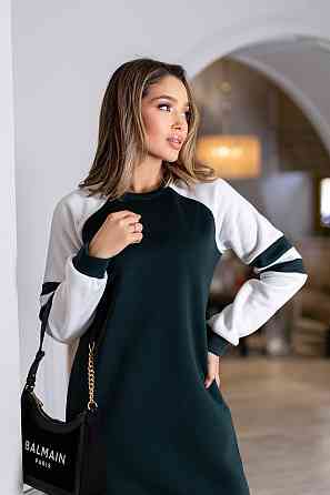 Тепле плаття із тринитки на флісі "Cindy"  | Норма Темно-зелений, 42-44 Київ