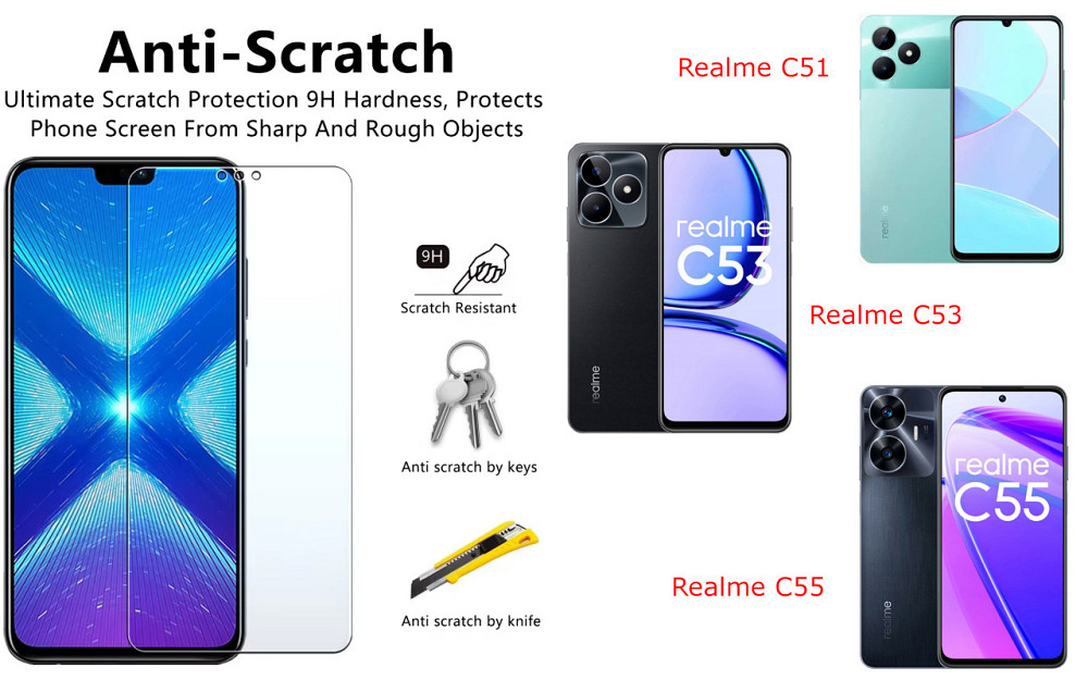 Защитное стекло NeoGlass для Realme C51, Realme C53, realme C55 – ультрапрозрачное и устойчивое Киев - изображение 1