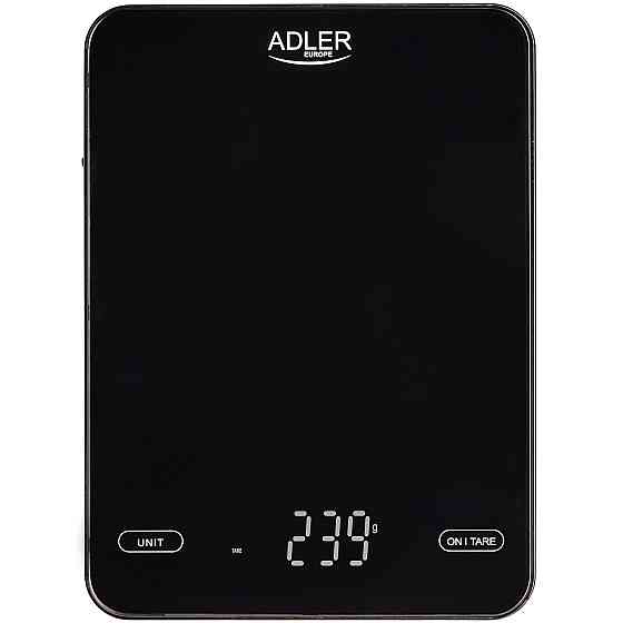 Ваги кухонні Adler AD 3177 black електронні/ 10кг/ г; мл, унція/ USB type C/ автовимкнення/ скло Вінниця