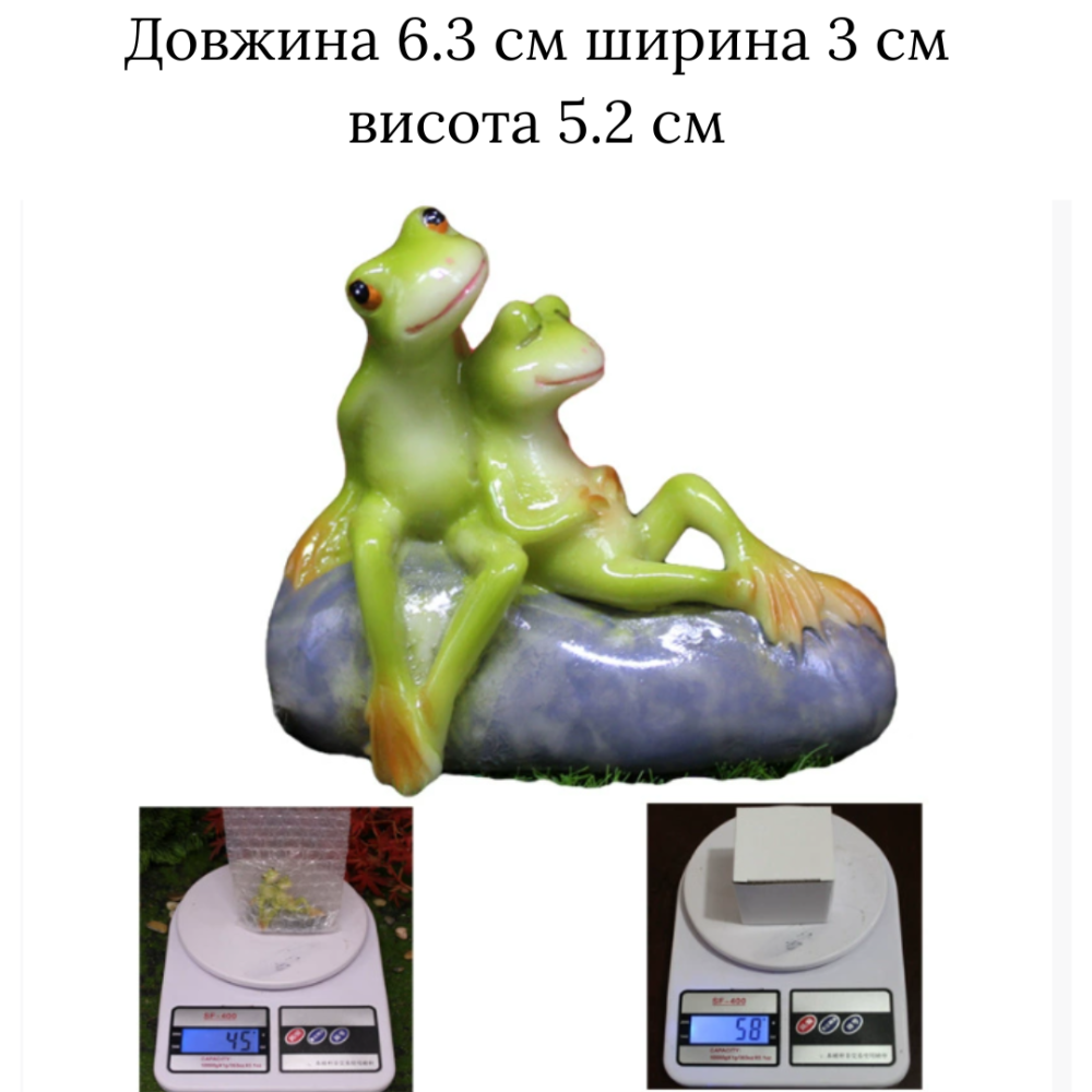 Фигурка Очаровательная парочка жабок 6.3 х 5.2 см из полистоуна для мини-сада и флорариума Одесса - изображение 2