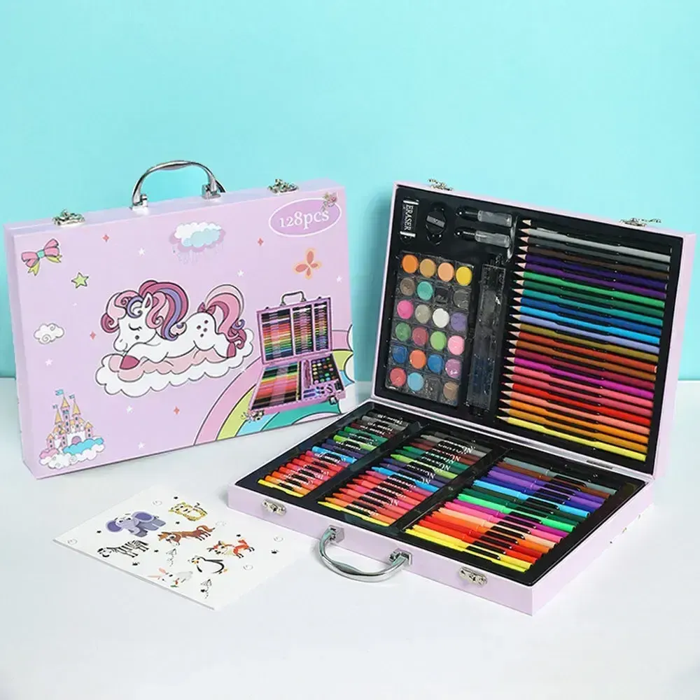 Набор для рисования в кейсе 128 предметов Розовый Коломыя - изображение 1