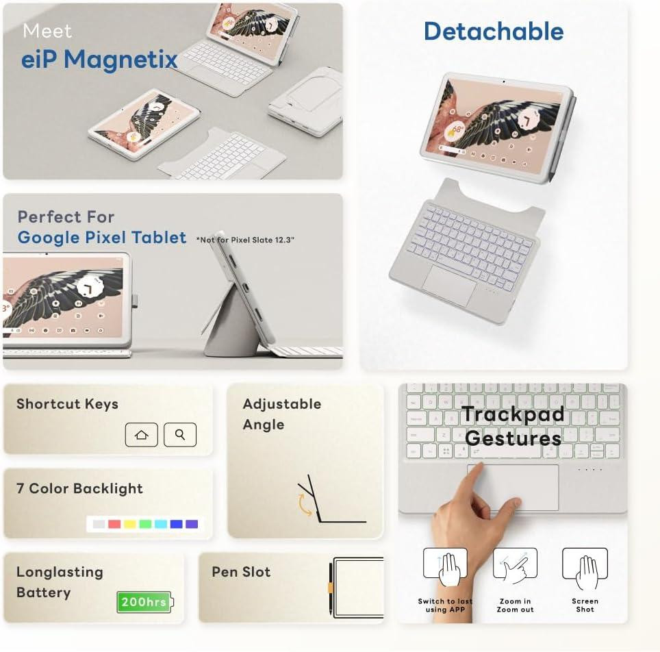 Магнитная клавиатура-чехол для Google Pixel Tablet 11