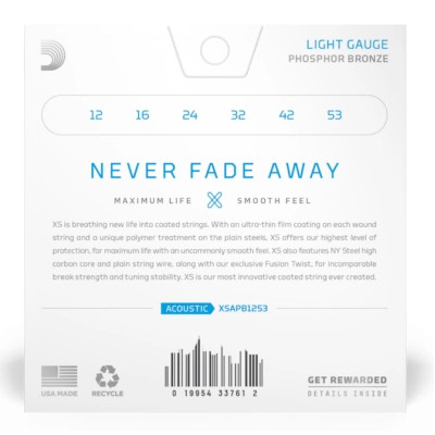 Струны для гитары D'Addario XS Phosphor Bronze Light (12-53) (XSAPB1253) Винница - изображение 3