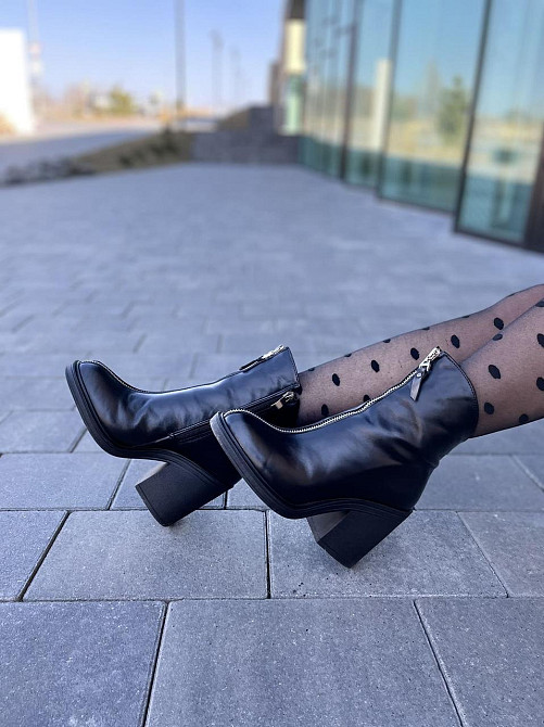 Lexi Жіночі черевики Lexi чорні натуральна шкіра каблук 9 см розмір 36-40 (3048/1) Коломыя - изображение 2