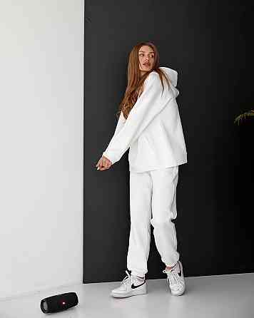 Женский спортивный теплый костюм оверсайз Молочный M Харьков