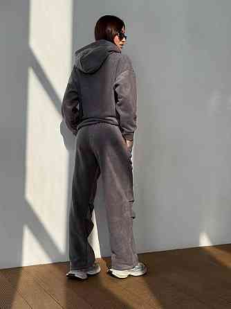 Флисовый женский костюм с капюшоном Серый 42/46 Харьков