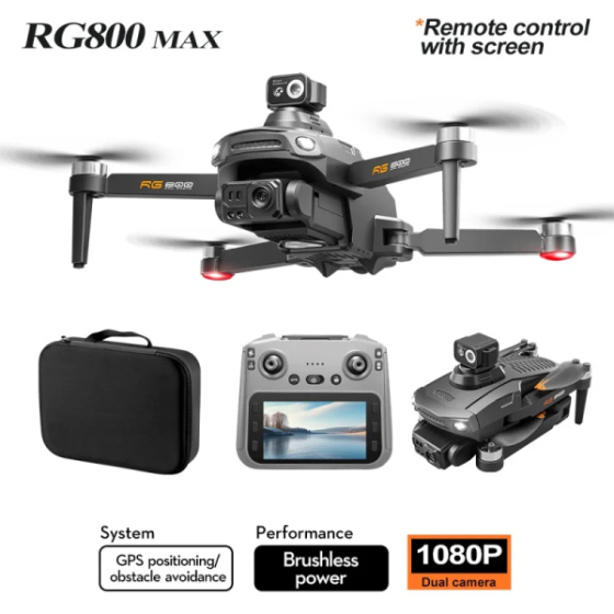 Дрон RG800 Max GPS з подвійною камерою та системою обходу перешкод (FPV-режим) Чорний Київ