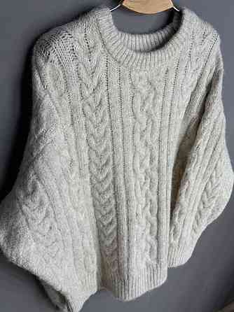 Светр жіночий A-N 3324 оверсайз крупна в’язка букле коси довгий one size, молочний, one size Київ