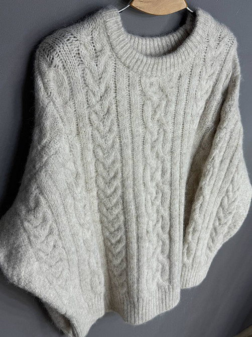 Светр жіночий A-N 3324 оверсайз крупна в’язка букле коси довгий one size, молочний, one size Київ - фото 3