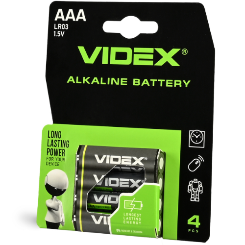 Батарейка лужна ААА/LR03 (бл-4шт) Videx Житомир - фото 2