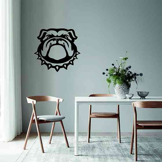 Декоративне настінне Панно «Бульдог», Декор на стіну 90*90 см, Чорний Київ