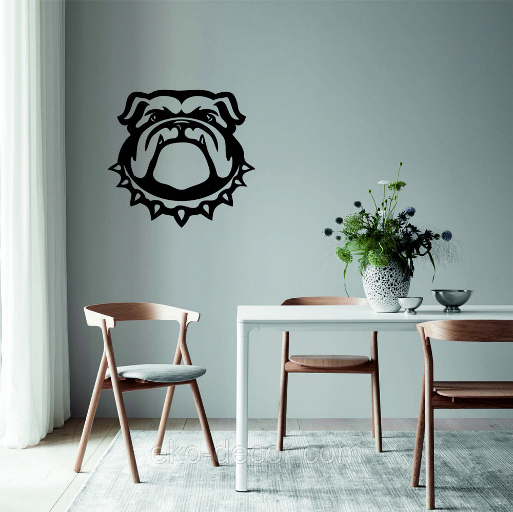 Декоративне настінне Панно «Бульдог», Декор на стіну 90*90 см, Чорний Київ - фото 6