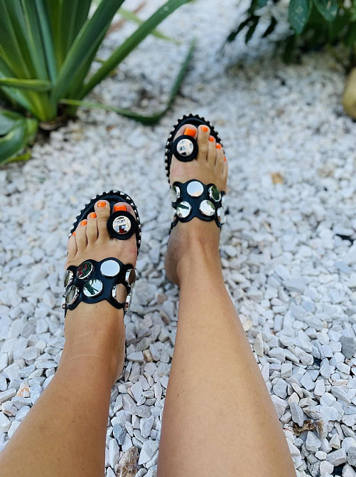 Seastar Стильні шльопанці жіночі зі штучної шкіри чорні на низькому ходу SEASTAR SK78 р. 36-41 Коломыя - изображение 2