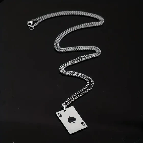 Подвеска на цепочке «Пиковый туз» – кулон из нержавеющей стали Киев