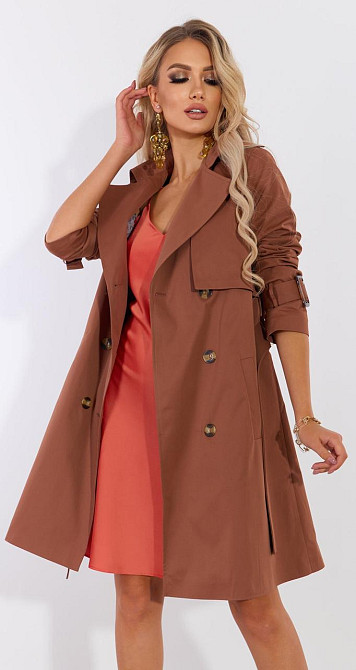 Стильний тренч у шоколадному кольорі (42) Київ - фото 1