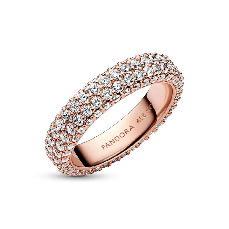 Срібна каблучка Пандора "Два ряди паве" MasterSem Київ - фото 3