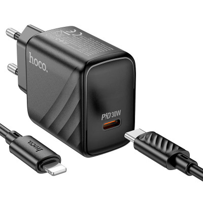 Зарядний пристрій HOCO CS22A Value USB-C PD30W + cable USB-C to Lightning Black (6942007609920) Вінниця - фото 4