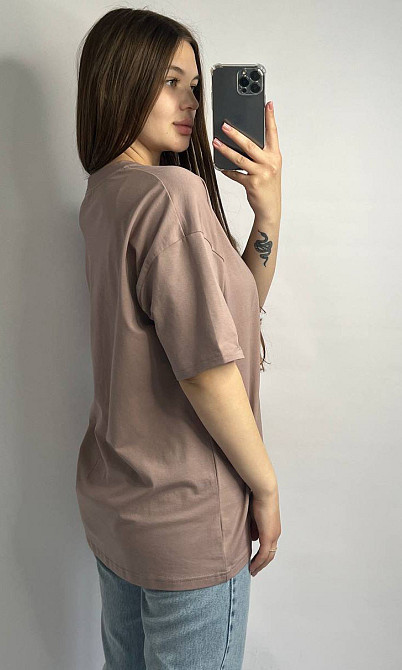 Футболка базовая оверсайз Какао 3XL/4XL Харьков - изображение 4