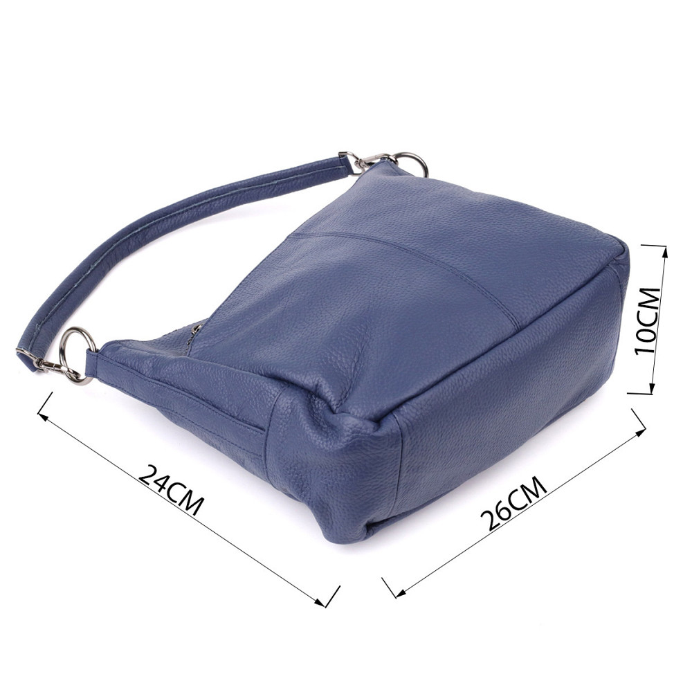 Сумка для жінок на два відділення з натуральної шкіри Vintage 23013 Синій Київ - фото 3