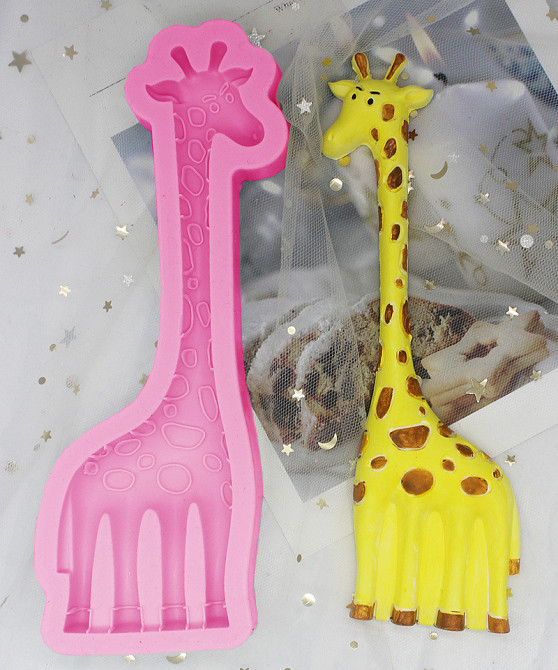 Молд силиконовый Жираф 46 на 120 мм розовый Киев - изображение 7