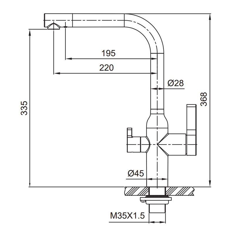 Змішувач для кухні з виходом для питної води Koer KI-72020-02 (з нерж. сталі) (KR4797) Київ - фото 9