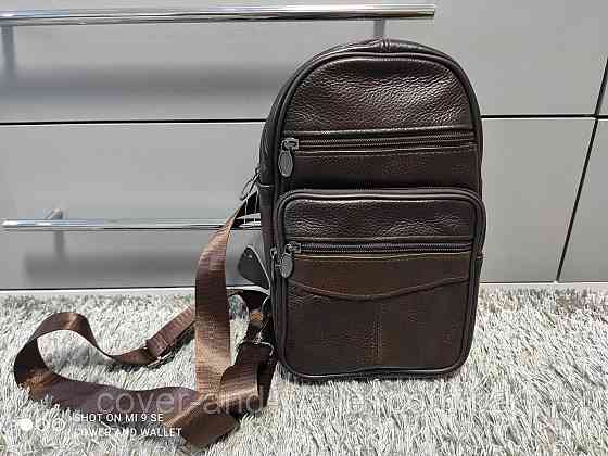 Мужская нагрудная сумка через плечо из натуральной кожи ST Leather Киев