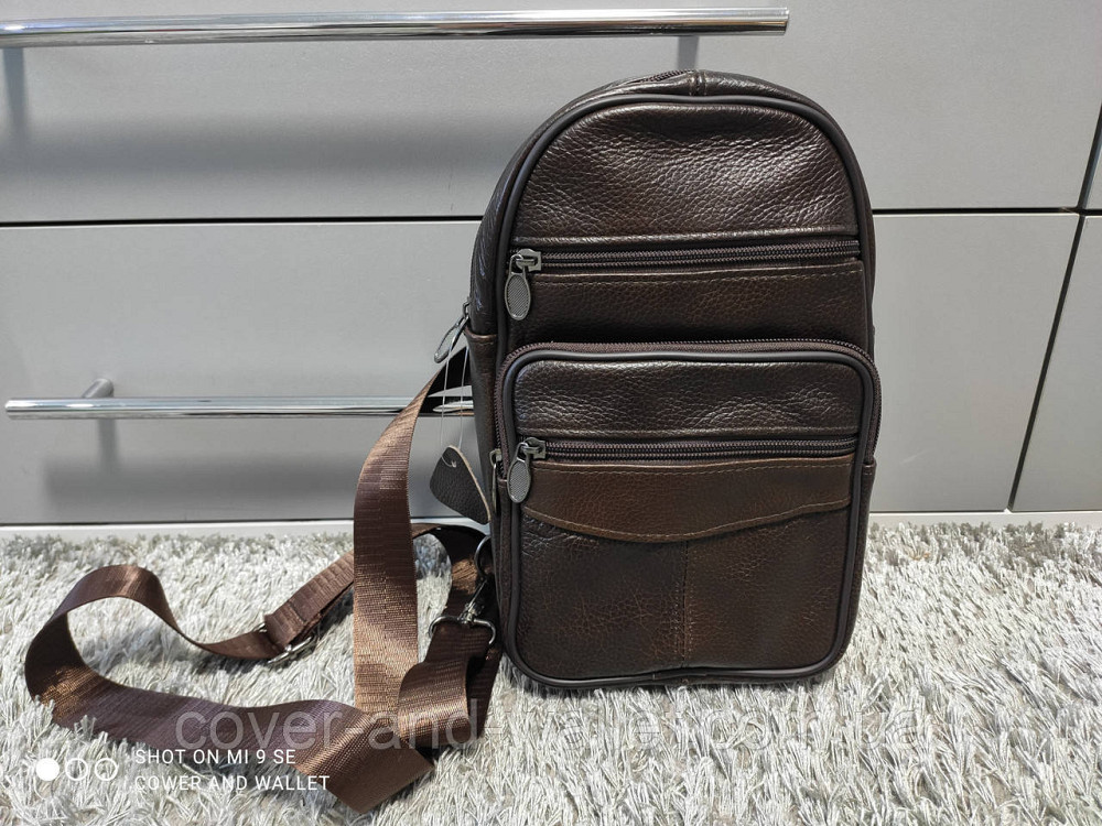 Мужская нагрудная сумка через плечо из натуральной кожи ST Leather Киев - изображение 6