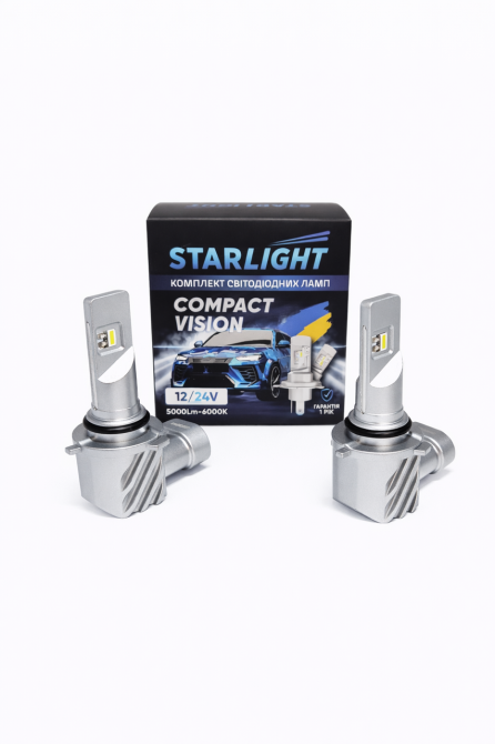 Комплект светодиодных ламп StarLight Compact Vision HB4 (9006) P22d 6000K 12/24V (пассивное охлаждение) Харьков - изображение 1