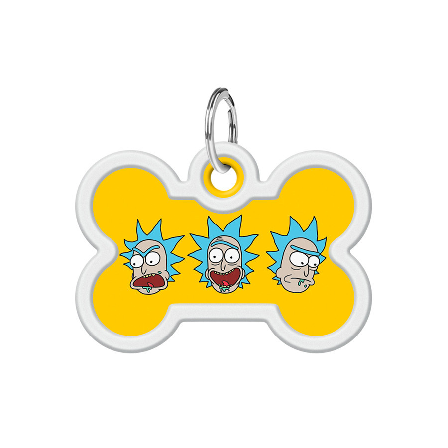 Адресник для собак і котів металевий WAUDOG Smart ID з QR-паспортом, малюнок "Рік і Морті 3", кістка, Д 40 Вінниця - фото 2