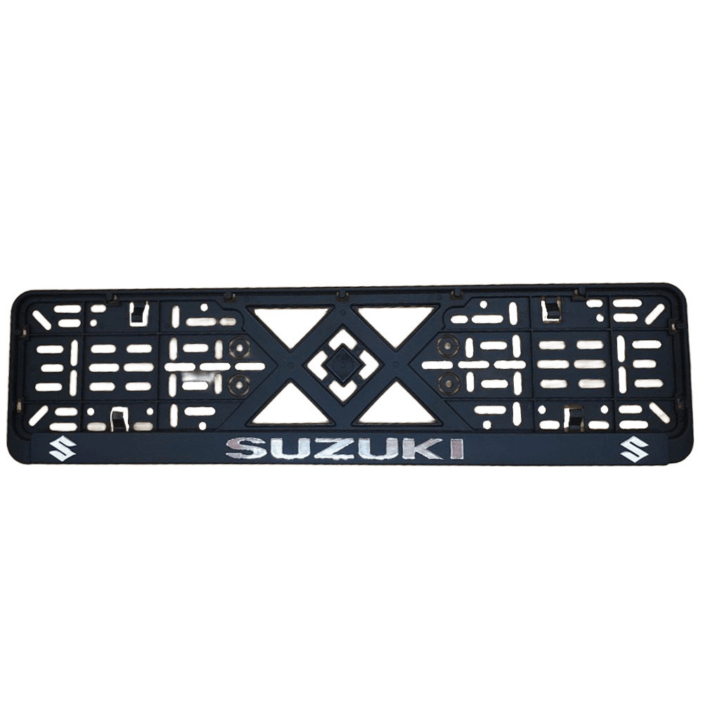 Рамка номерного знаку хром надпис Suzuki пластик чорна 1шт Киев - изображение 1