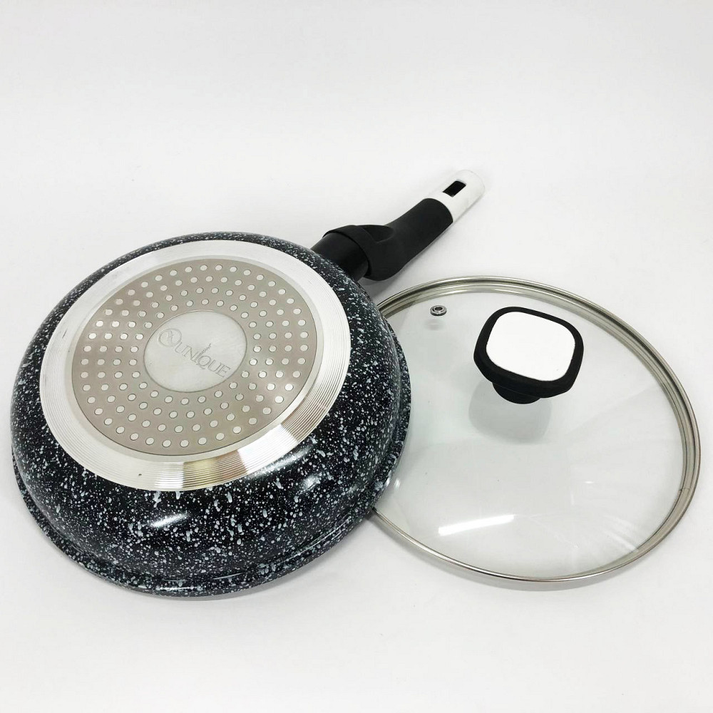 Сковорода глубокая UNIQUE UN-5171 24см с крышкой Одесса - изображение 9