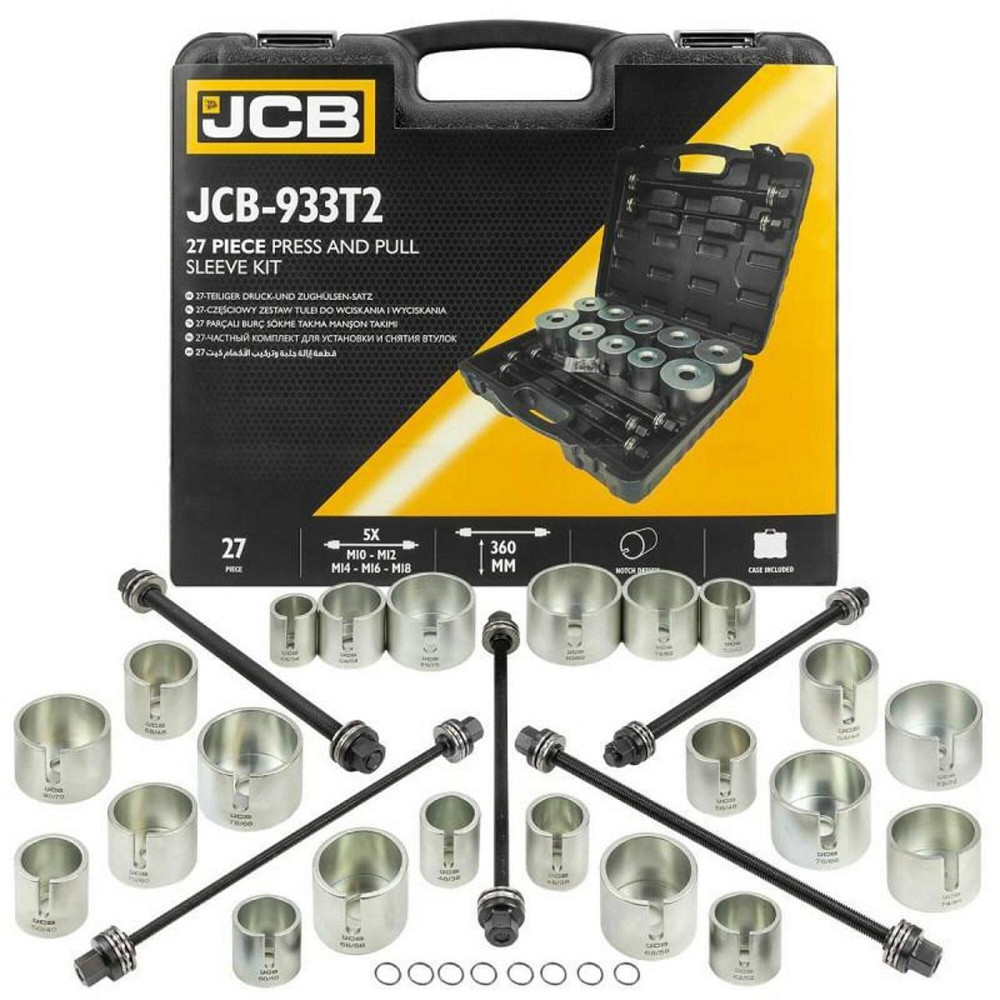 Набор инструментов для замены сайлентблоков, втулок и подшипников 27 ед. JCB Tools JCB-933T2 Одесса - изображение 1