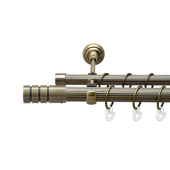 Карниз Orvit Модуло металевий дворядний відкритий рифлена труба кільце металеве Антик 25\19 мм 300 см Львов