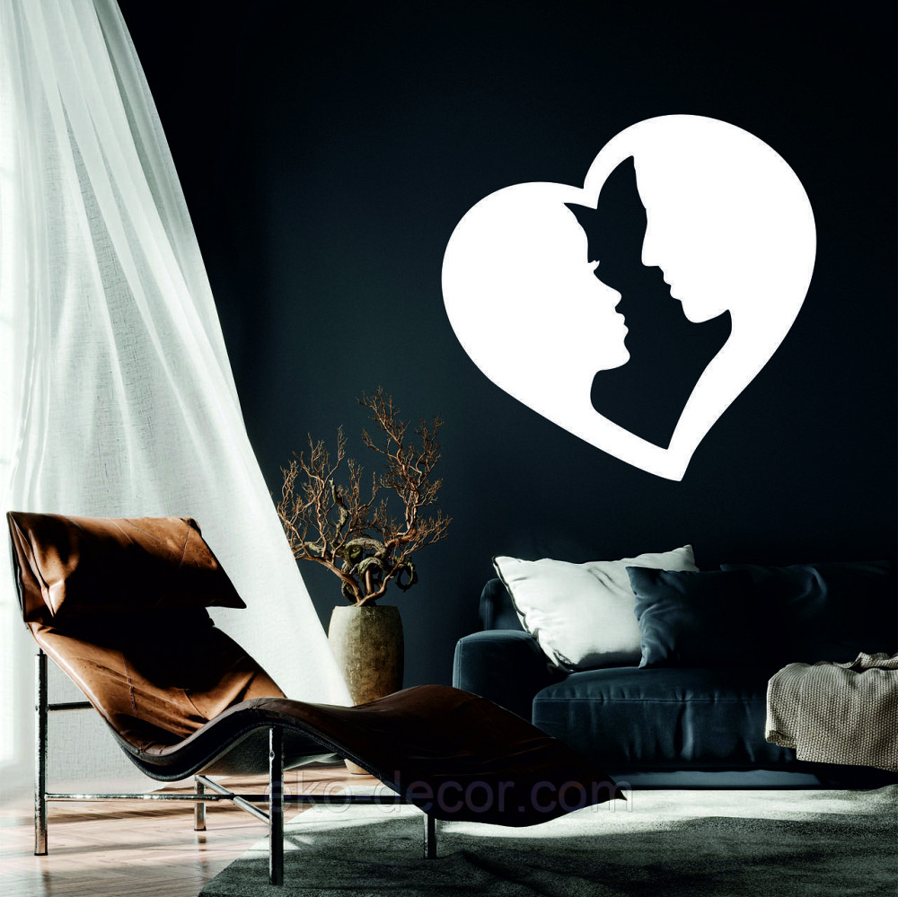 Декоративное настенное Панно «Влюбленные», Декор на стену 50*50 см, Белый Киев - изображение 1