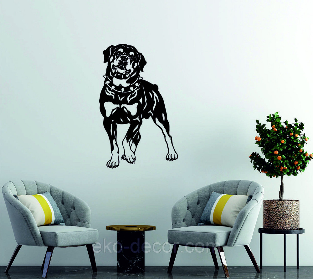 Декоративное настенное Панно «Ротвелер», Декор на стену 110*70 см, Черный Киев - изображение 3