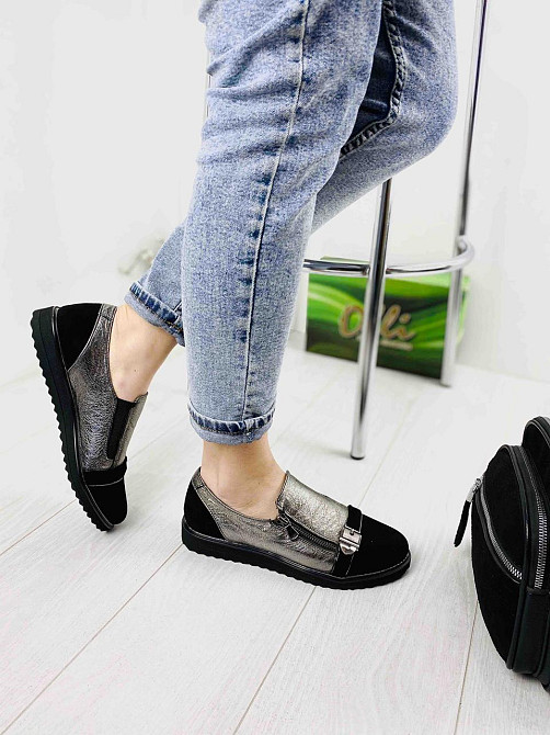 Olli Туфлі жіночі OLLI T-17-10120 графіт (весна-осінь, шкіра натуральна) (3277) Коломыя - изображение 3