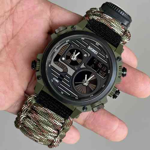 Часы наручные SKMEI 2202CMGN, PARACORD, GREEN CAMO, Compass, термометр, свисток, кресало, 10349 Днепр