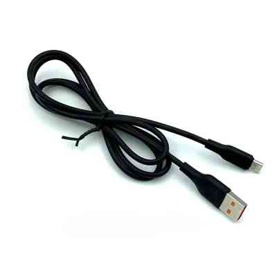Дата кабель USB 2.0 AM to Micro 5P 1.0m 2.4A silicone black Denmen (DM-D01V-BK) Винница