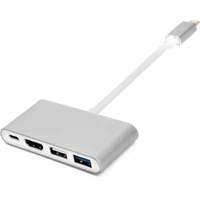 Перехідник Type-C (M) to 4*USB 2.0/3.0, HDMI, Type-C (F) PowerPlant (CA911707) Вінниця