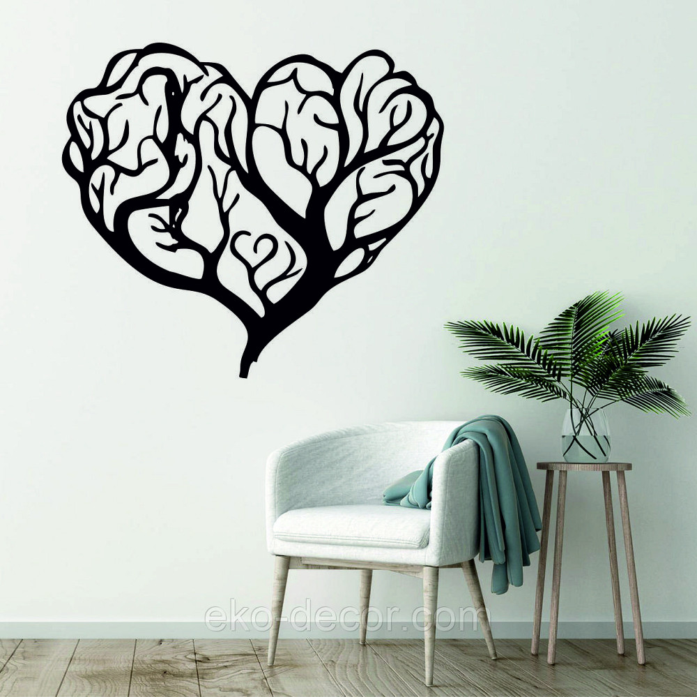 Декоративное настенное Панно «Дерево сердце» Декор на стену 90*79 см., Черный Киев - изображение 2